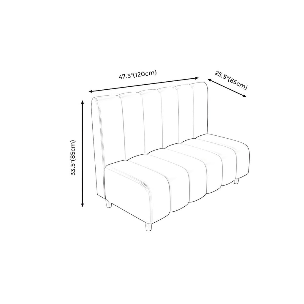 47.27"D x 25.59"W x 33.46"H Contemporary Glam 2-seat Sofa for Restaurant