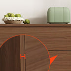 Auburn Art Deco Sideboard with 1/3/2 Drawers, Standard/Narrow Lumber Countertop, Glazed Door, and Flexible Shelf
