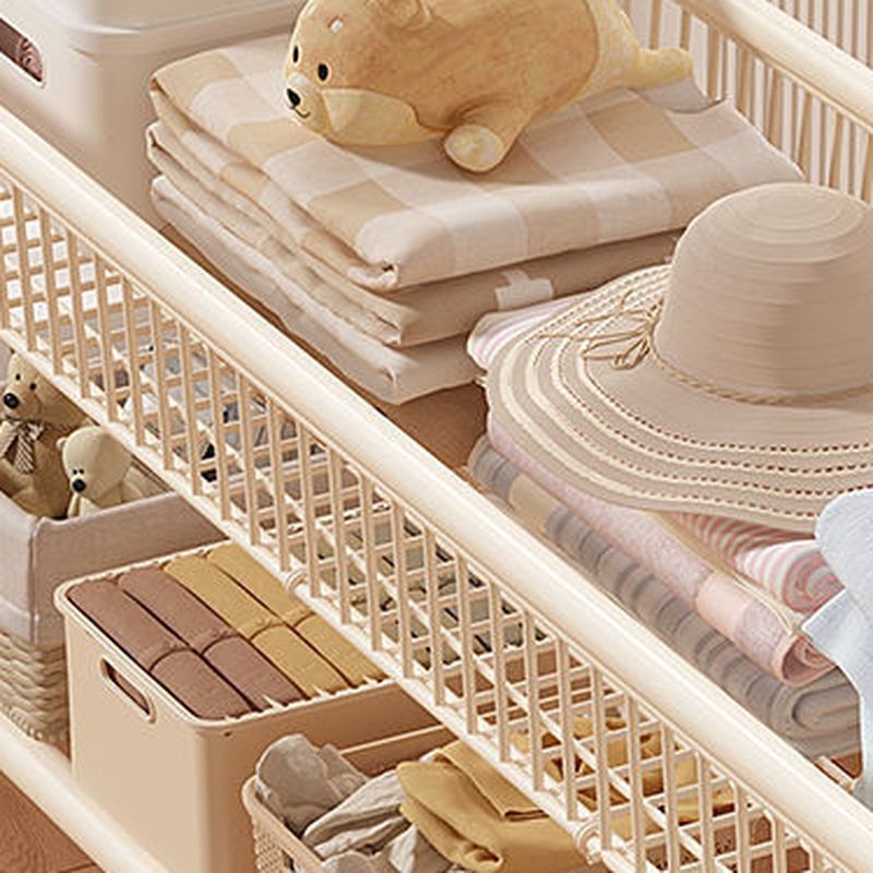 Contemporary/Art Deco Coat Rack with Receptacle Storage, 2 Shelves, Alloy Frame, Metal Hook, and Shoe Storage