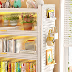 Steel Vertical/Horizontal Shelf Organizer with 6 Shelves and Lucite Door, Closed Back