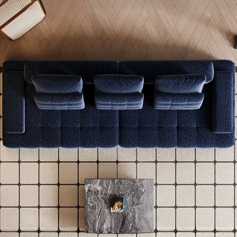 Modish Solid Color Stain Resistant Standard Sofa in Dark Blue for 4-seater/5 Person/for 6