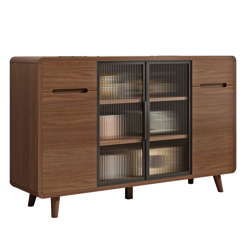 Auburn Art Deco Sideboard with 1/3/2 Drawers, Standard/Narrow Lumber Countertop, Glazed Door, and Flexible Shelf