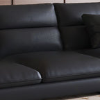 Contemporary Modern Solid Color Scratch-durable/Water Resistant Standard/Single Sofa in Midnight Black, Seats 3/5/4 with 2/1 Pillows