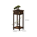 Auburn 2 Tiers Rectangle/Square Plant Stand Side Table with Natural Wood Top, 1 Piece Set, 2 Shelves, and Legs