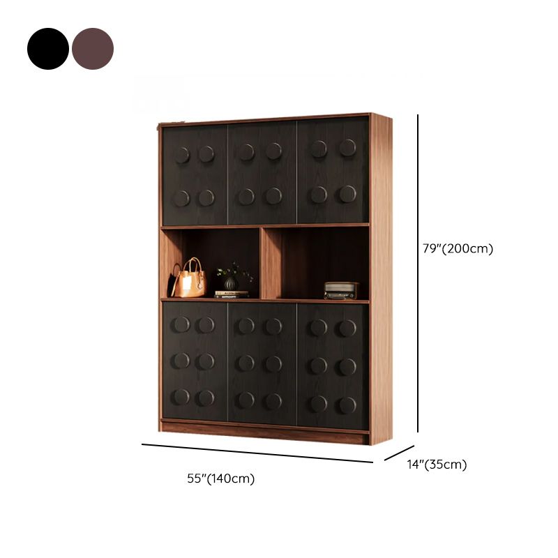 Pine Wood 7 Tiers Shoe Wardrobe with Dustproof Cover