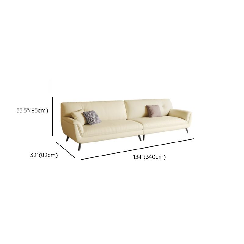 White Standard Sofa/Single Sofa with Armrest and 3 Pillows/1 Pillow