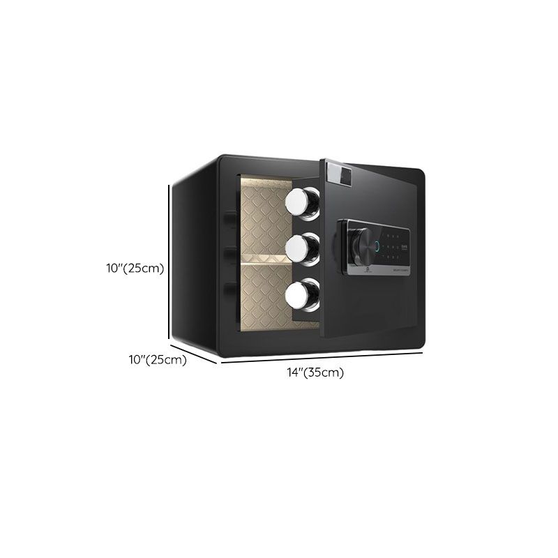 Steel Security Safe with Battery, Pry Resistant, Lockable, Keys, Interior Lining, and Shelves