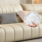 Tear Resistant Standard Sofa/Single Sofa in Full Grain Leather Off-White with 4 Pillows/1 Pillow