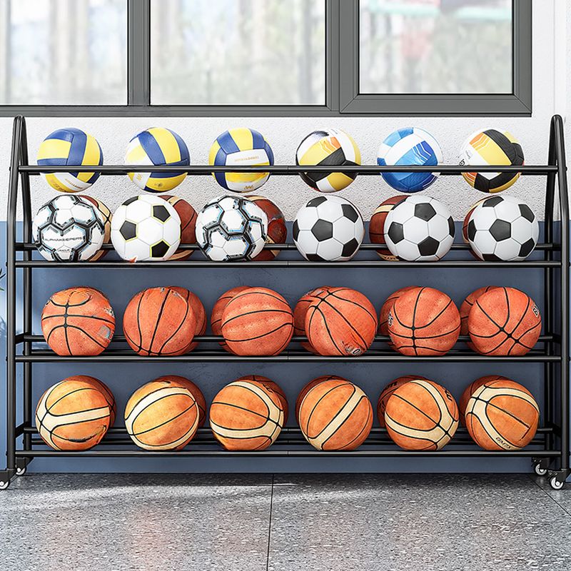 Modern Lavish Tower Shelf with Caster Wheels, Steel Frame, and Unfixed Installation