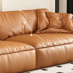 Modish Solid Color Water Resistant Standard Sofa/Single Sofa in Light Brown with 4-seater/5 Person/1 Person Capacity and 2 Pillows/1 Pillow