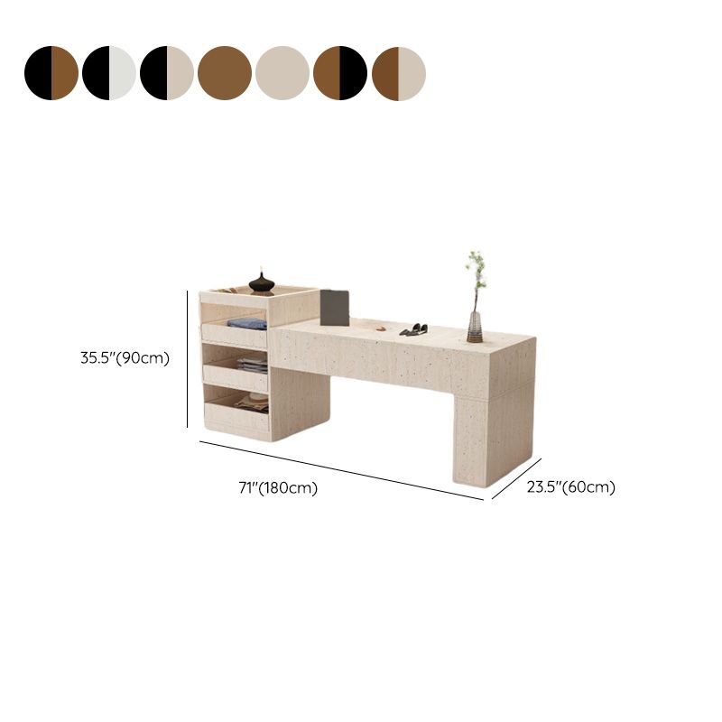 Sepia Rectangle Display Table with Locker and Unfinished Tempered Glass Top, 30-39 in Height, 20-29 in Width