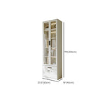 Organizing Shelf with 2-Drawer, 4 Shelves in Steel, Vertical, Transparent Glass Door, Closed Back