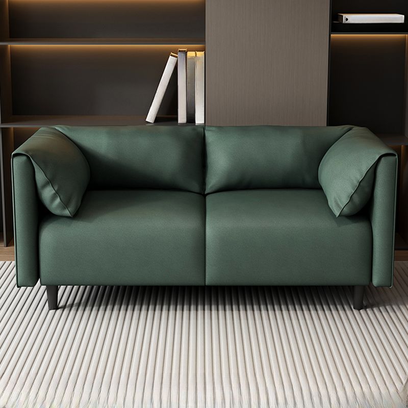 Drawing Room Loveseat with Light Gray/Olive Green/Amber Color Upholstery and Armrest