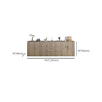 Caramel Trendy Manufactured Wood Supplies Cabinet with Shelves, Locker, Locking Door, and 2-Wide/5-Wide/4-Wide Compartments