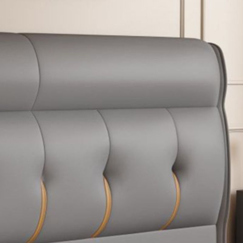 Trendy Panel Headboard with No Distressing, Piled Tufted Rectangle for Queen/Full Bed, Sponge Upholstery Fill, Standard Height