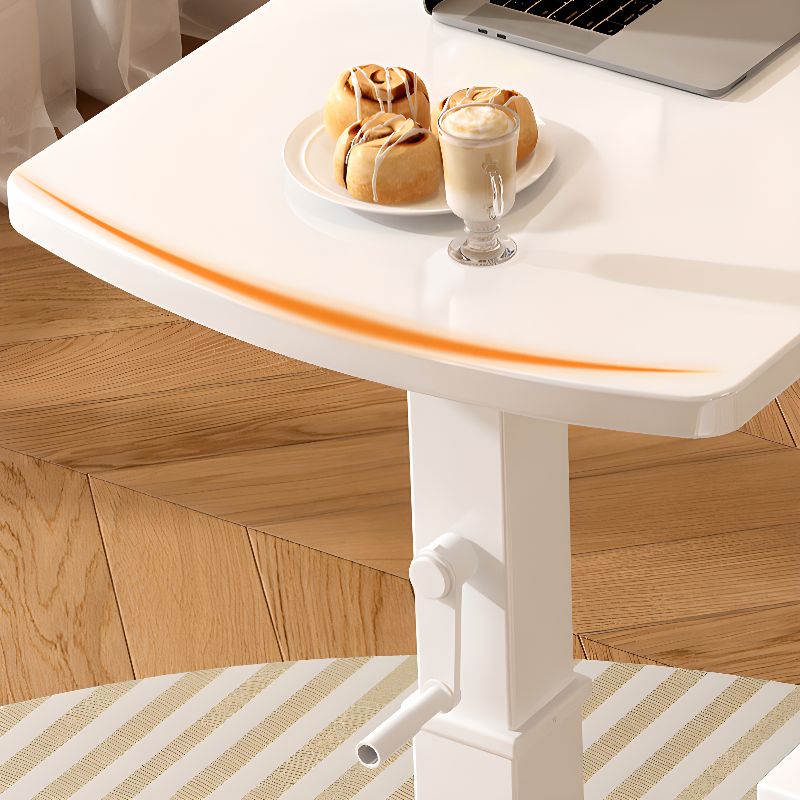 Casual Engineered Wood Laptop Cart with Adjustable Height and Casters