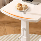 Casual Engineered Wood Laptop Cart with Adjustable Height and Casters