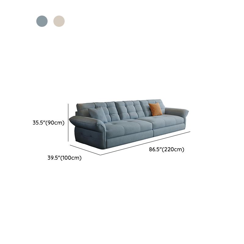 Modish Solid Color Scratch-immune Standard Sofa with Flared Arm and 2 Pillows for 4-seater/5 Person/3-seater