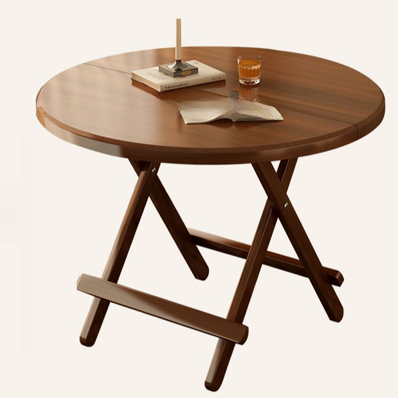 Veneer Dining Table with Crossed Legs, Scratch-proof, Foldable, 2-seater/Seating for 4