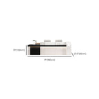 Rectangular Reception Desk with 1 Drawer, Hutch, Keyboard Tray, Cable Management in Blue/Maroon/Amber Color Manufactured Wood Top