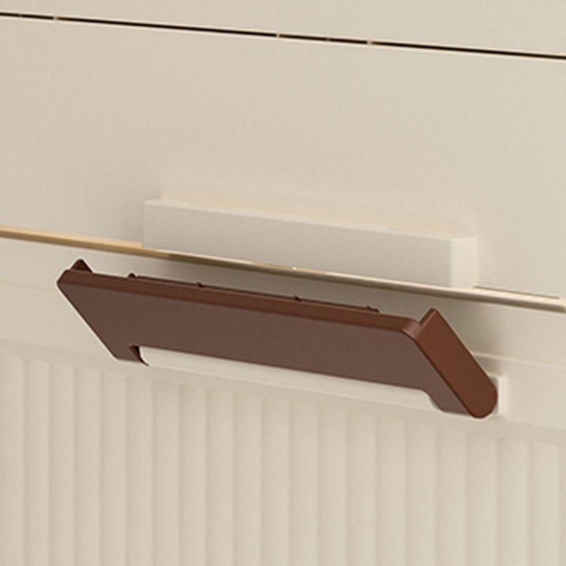 Simple Corner Accent Cabinet with Closet and Synthetic Off White Top