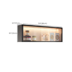 Contemporary Faux Wood Wall Mounted Display Cabinet with Glass Door in Grey