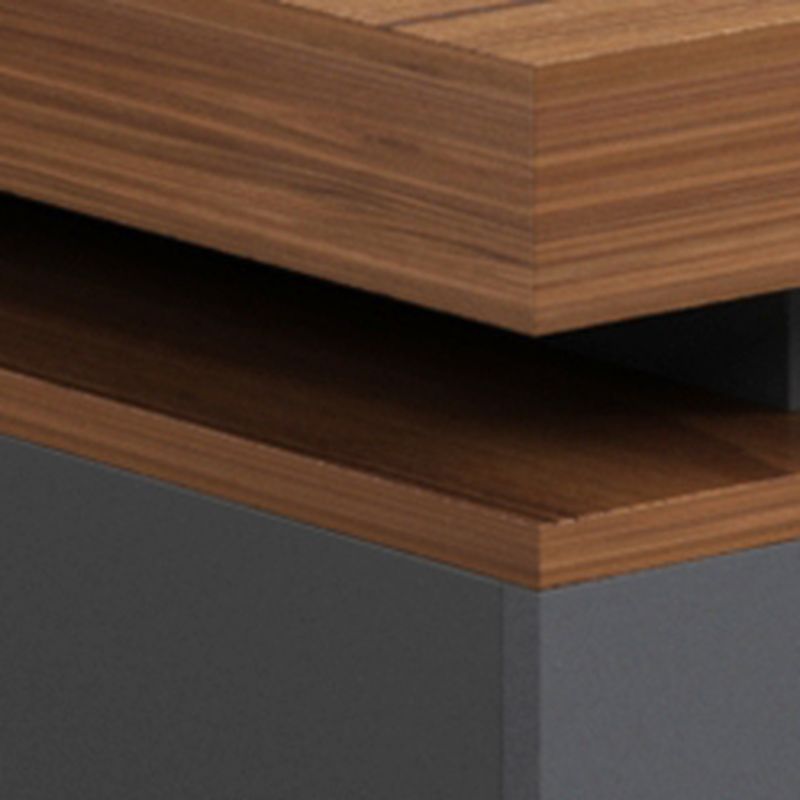 Executive Desk with Lockable Drawer, Integrated Cable Management, CPU Stand, and Desk Return