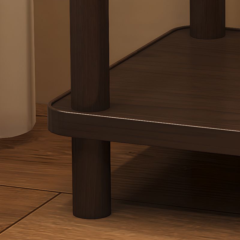 Auburn 2 Tiers Rectangle/Square Plant Stand Side Table with Natural Wood Top, 1 Piece Set, 2 Shelves, and Legs