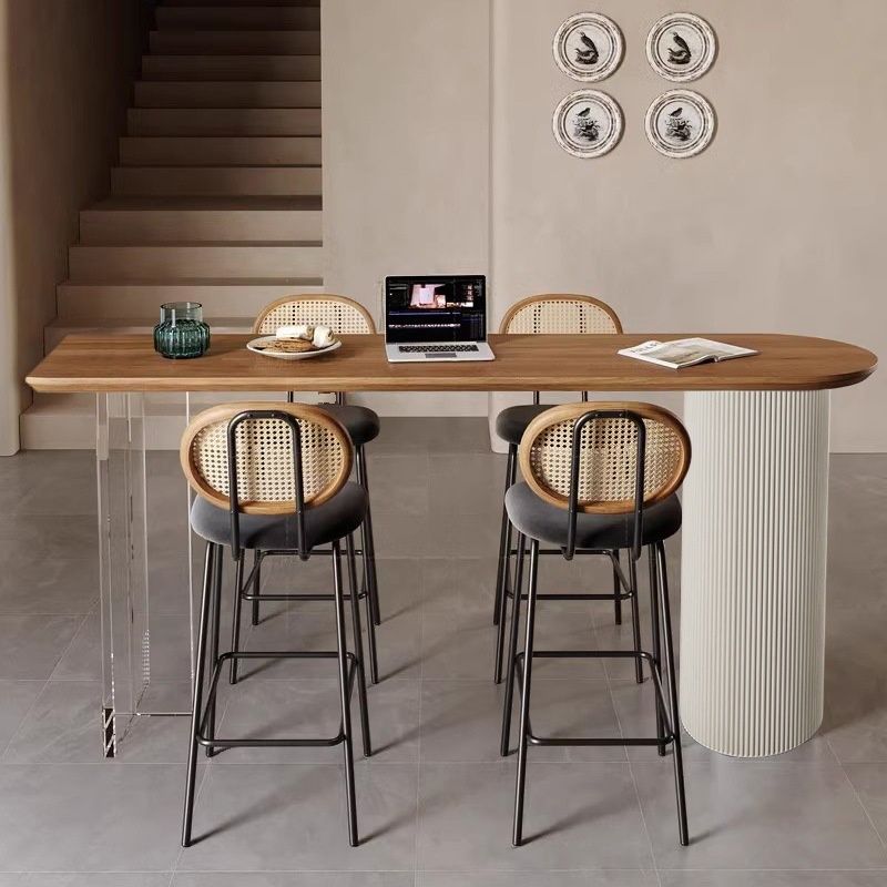 Pub Table in Rosa Pine with Auburn Finish and Asymmetrical Shape