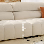 Modish Solid Color Scratch-immune Standard Sofa in Beige with Pillow Top Arm and 2 Pillows, Available in 5 Person/4-seater/3-seater