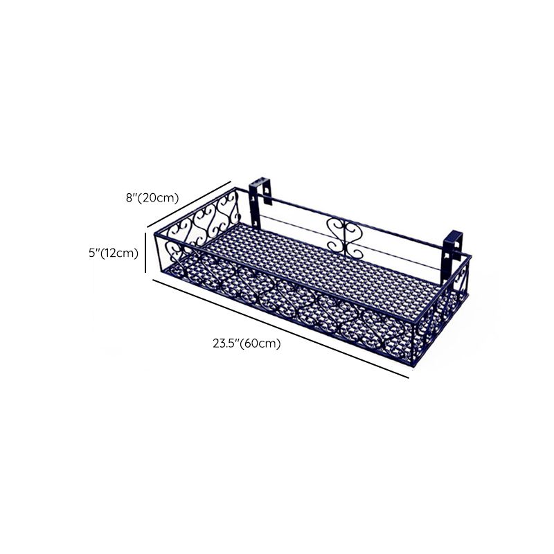 Midnight Black 1 Tier Rectangle Metal Flower Stand with 1 Piece Set, 1 Shelf, and Solid Base