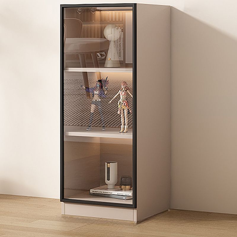 Simple Rectangular Accent Cabinet with Closet, Composite Wood, Glazed Door, and Sand Top
