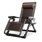 Solid Color Arm Recliner in Midnight Black/Tan with Space-saving Alloy Frame, Standard Base, Cupholder, and Removable Back