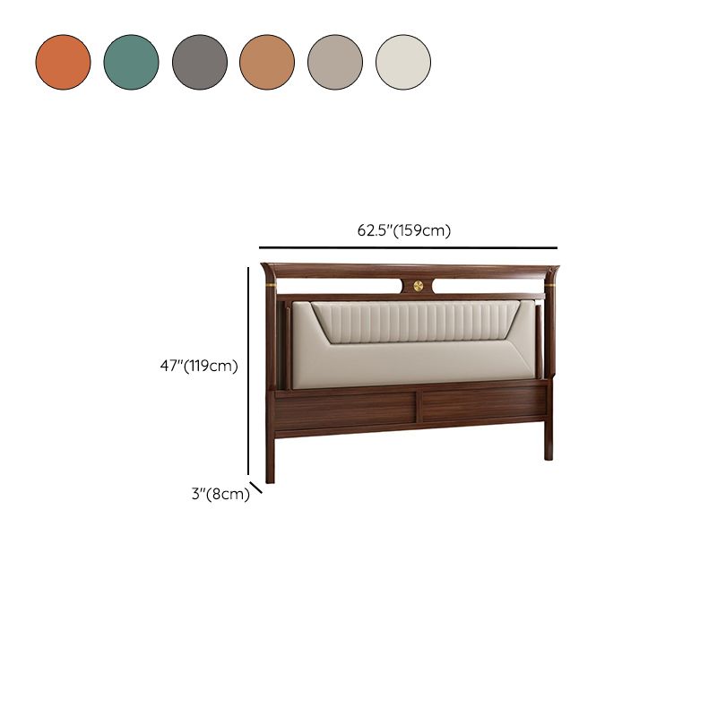 Trendy Panel Headboard in Natural Wood with No Distressing, Rectangle Shape for King/Queen/Full Bed, Featuring Sponge Upholstery and Standard Height