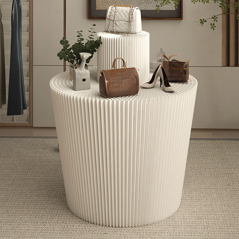 Chalk Collapsible Rounded Display Table with Stump Base, 40 in & above/30 to 39 in Height, Unfinished, 30 to 39 in/20 to 29 in Size