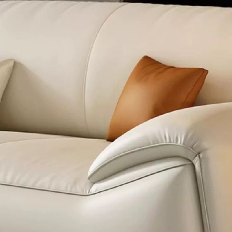 Contemporary Modern Solid Color Stain Resistant Standard/Single Sofa in Off-White, Seats 3/6/5 with 3/1 Pillows