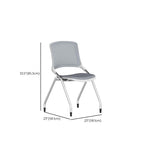 Casual Training Chair with Support Rail Arms, Pop Up Foldable Metal Frame for Tile Flooring with Glide