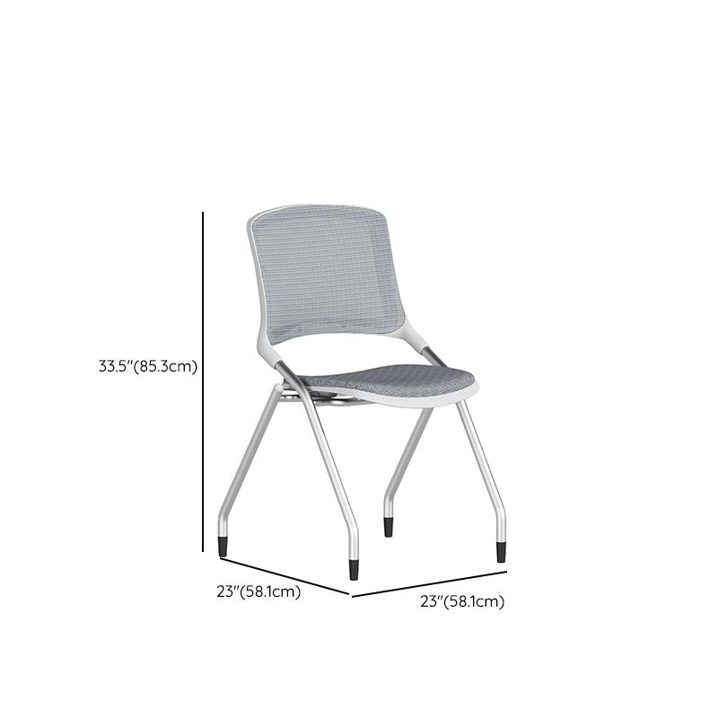 Casual Training Chair with Support Rail Arms, Pop Up Foldable Metal Frame for Tile Flooring with Glide