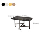 Trendy Casters Rectangle Foldable Banquet Table in Midnight Black/White, Waterproof MDF Wood Top