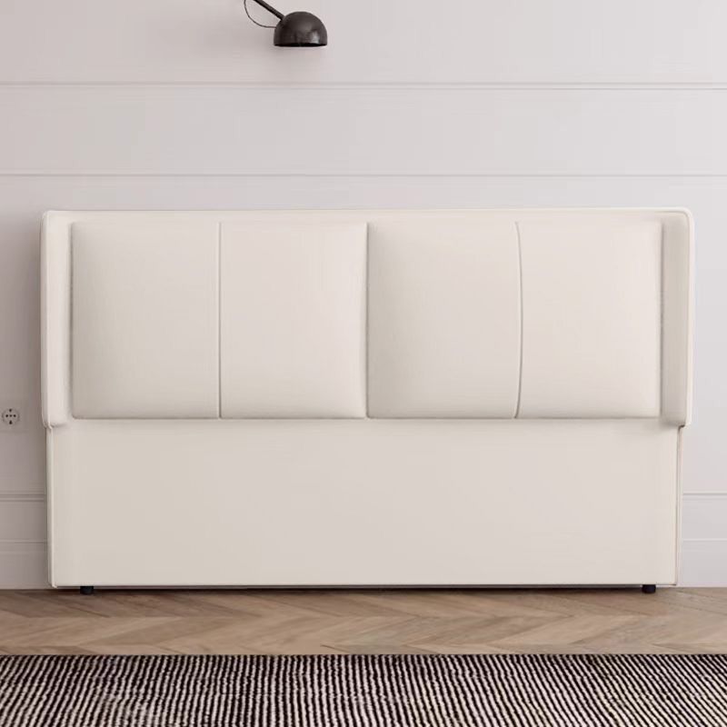 Trendy Panel Headboard in Natural Wood with No Distressing, Rectangle Shape for King/Queen/Full Bed, Featuring Sponge Upholstery Fill and Standard Height