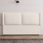 Trendy Panel Headboard in Natural Wood with No Distressing, Rectangle Shape for King/Queen/Full Bed, Featuring Sponge Upholstery Fill and Standard Height