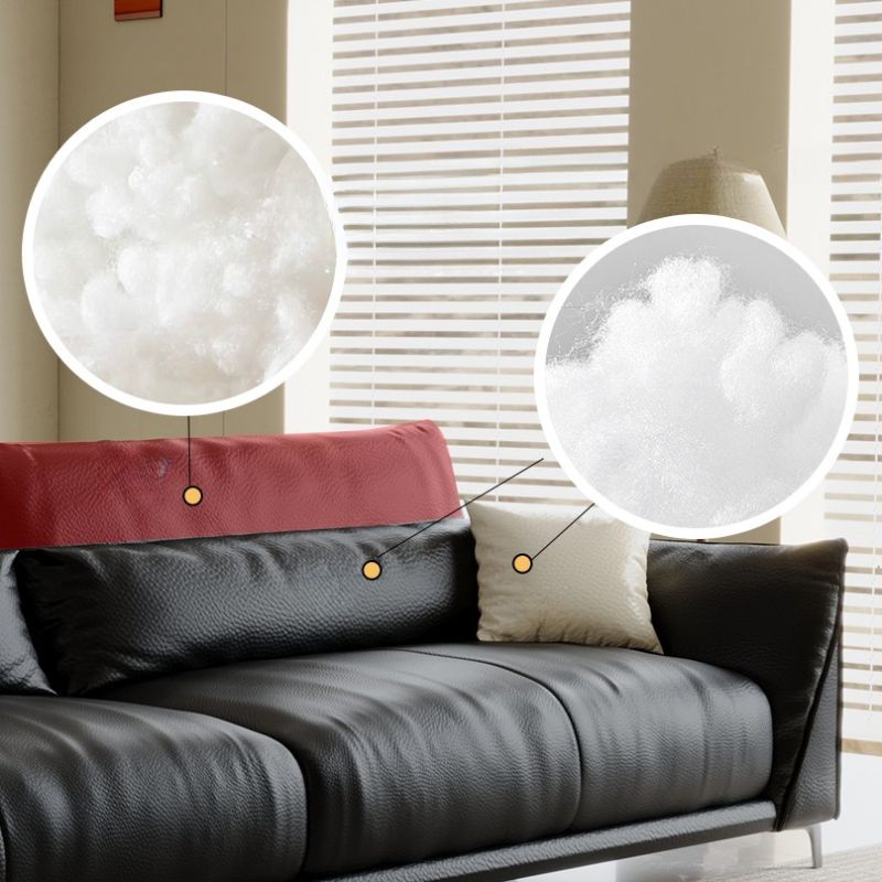 Drawing Room Standard Sofa in Pu Leather/Flannel with Blush/Mocha/Amber Color and Armrest