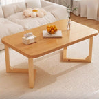 Geometric Figure Dual-base Walnut Wood Board Game Coffee Table