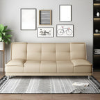 75"Modern Minimalist Armless Foldable Sleeper Leather Settee