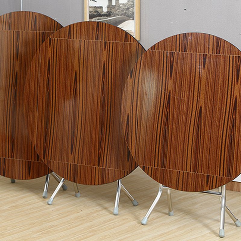 Veneer Dining Table with Crossed Legs, Leaf Included, Scratch-proof, Foldable, Seating for 4/2-seater
