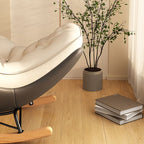 Art Deco Alloy Rocking Chair with Water Proof Upholstery and Flared Arm