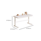 Bend-resistant Trestle Base Table with 1 Drawer, 1 Shelf, Manual Height Adjustment, Chalk Top, and Self-supporting Bookcase