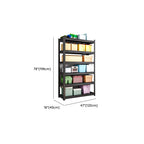 Ink Minimalist/Industrial Alloy Warehouse Storage Rack with Adjustable Detached Shelves