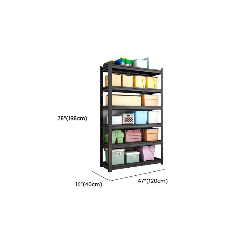 Ink Minimalist/Industrial Alloy Warehouse Storage Rack with Adjustable Detached Shelves
