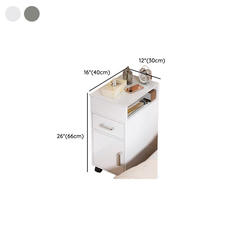 Modish Nightstand With Drawer Organization Featuring 2 Shelves/1 Shelf and Composite Wood Countertop